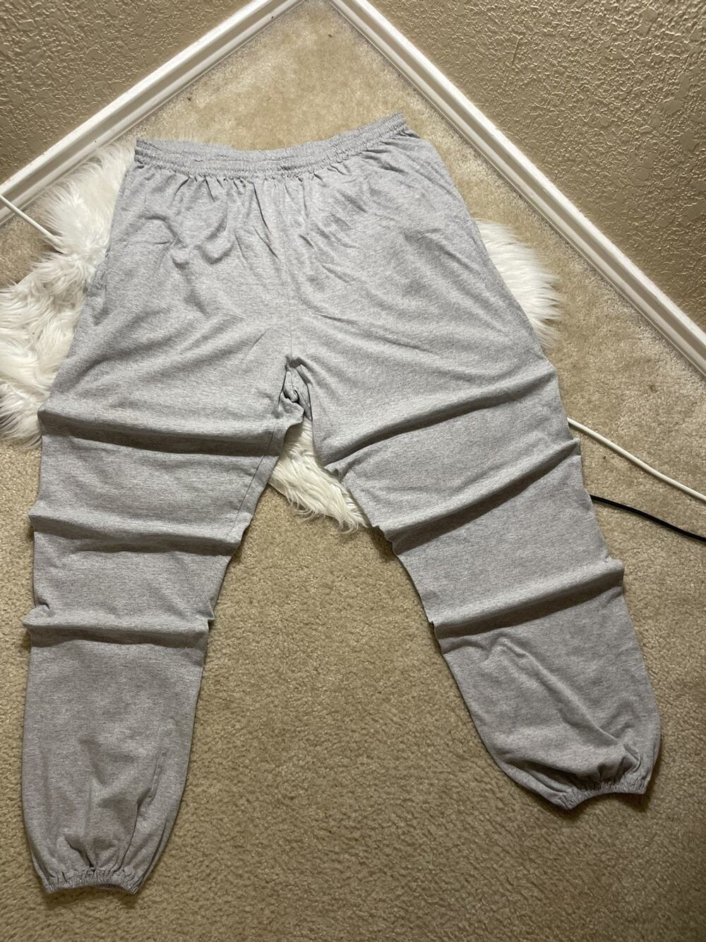 VINTAGE Russell Athletic Sweatpants Mens 2XL Gray Blank Fleece Joggers Made USA